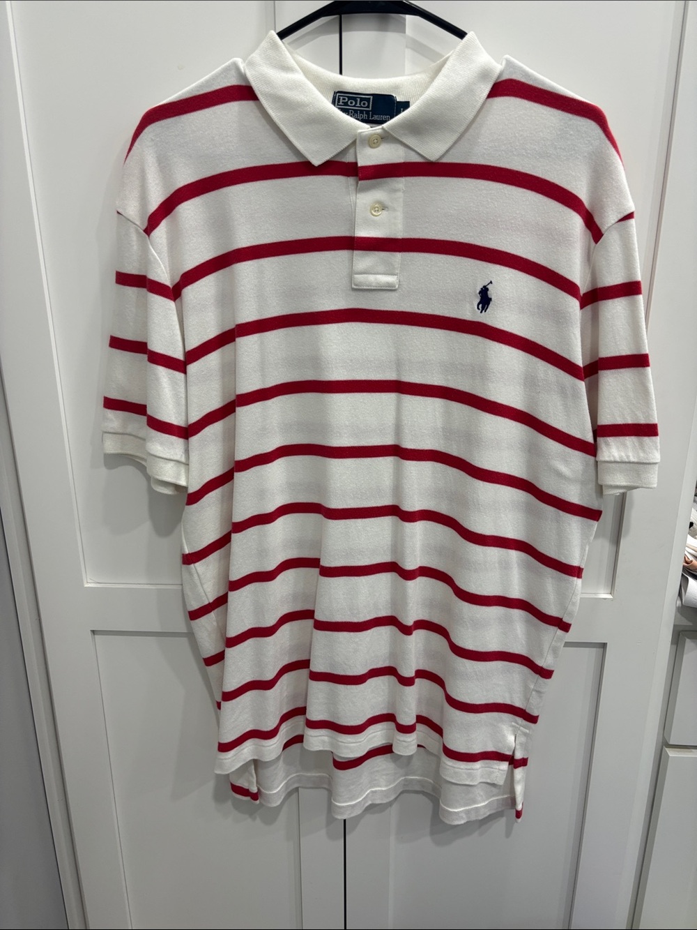 Polo by Ralph Lauren White Polo Shirt with Red Stripes